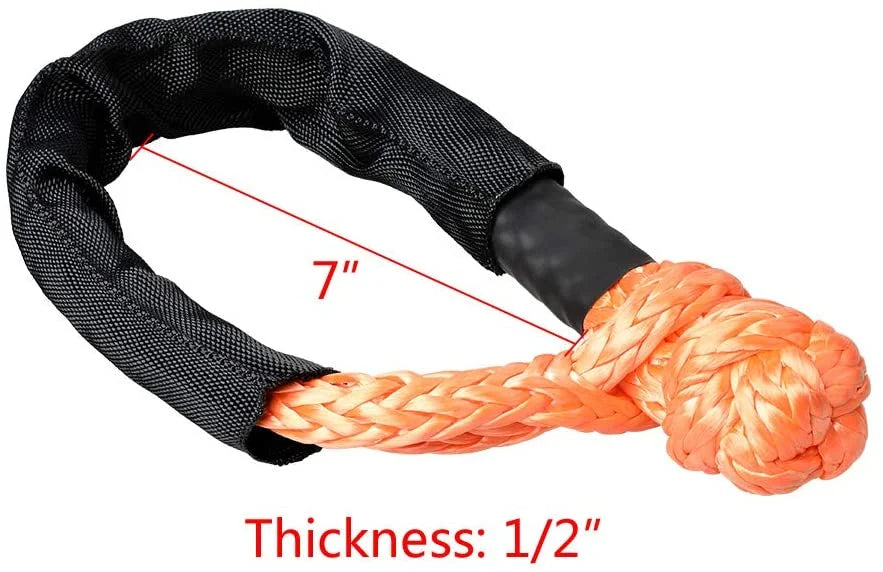Orange 1/2" Soft Shackle Synthetic Rope with Protective Sleeve S15250