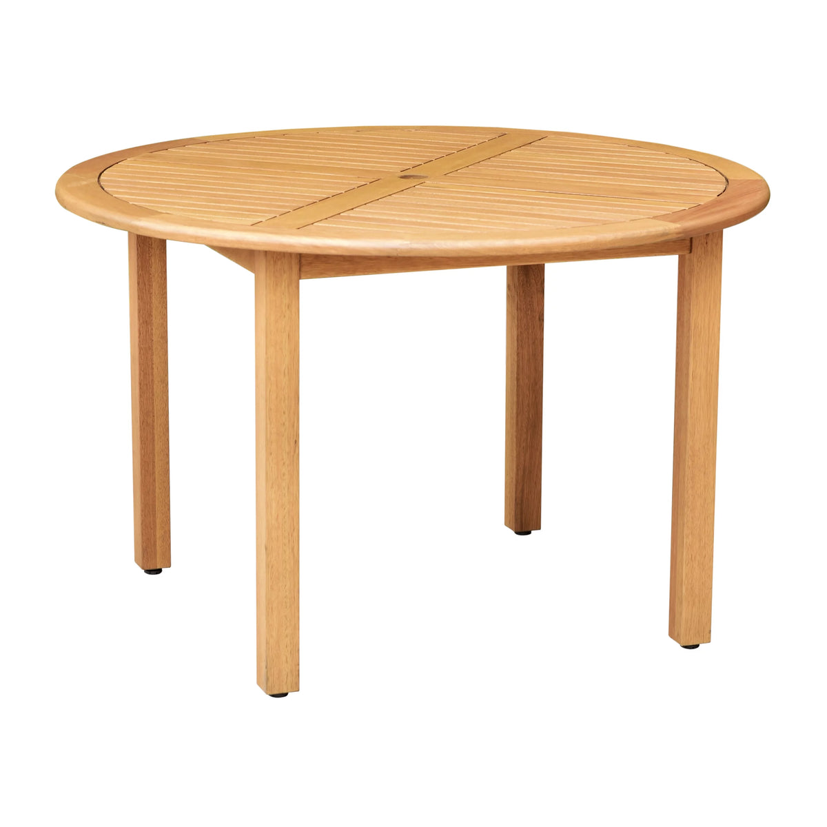 Round Teak Finish Patio Table Q84787