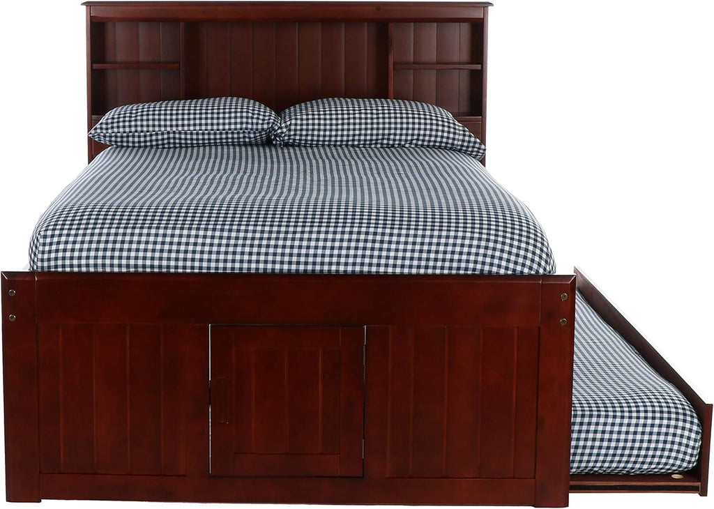 Full Captain's Bed in Merlot M5265