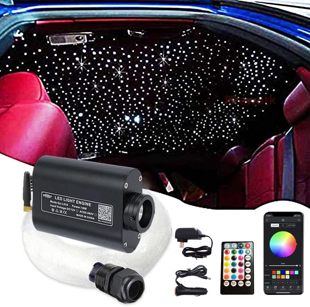 16W RGBW LED Fiber Optic Star Ceiling Light Kit 420pcs O982