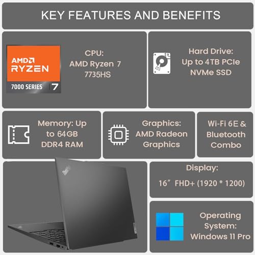 16" FHD+ AMD Ryzen 7 32GB DDR5 1TB PCIe SSD Laptop P858