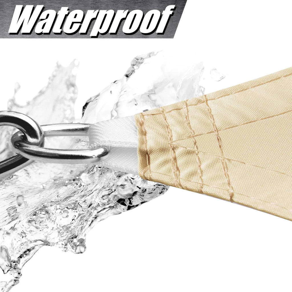Beige Triangle Waterproof Sun Shade Sail Canopy V914219