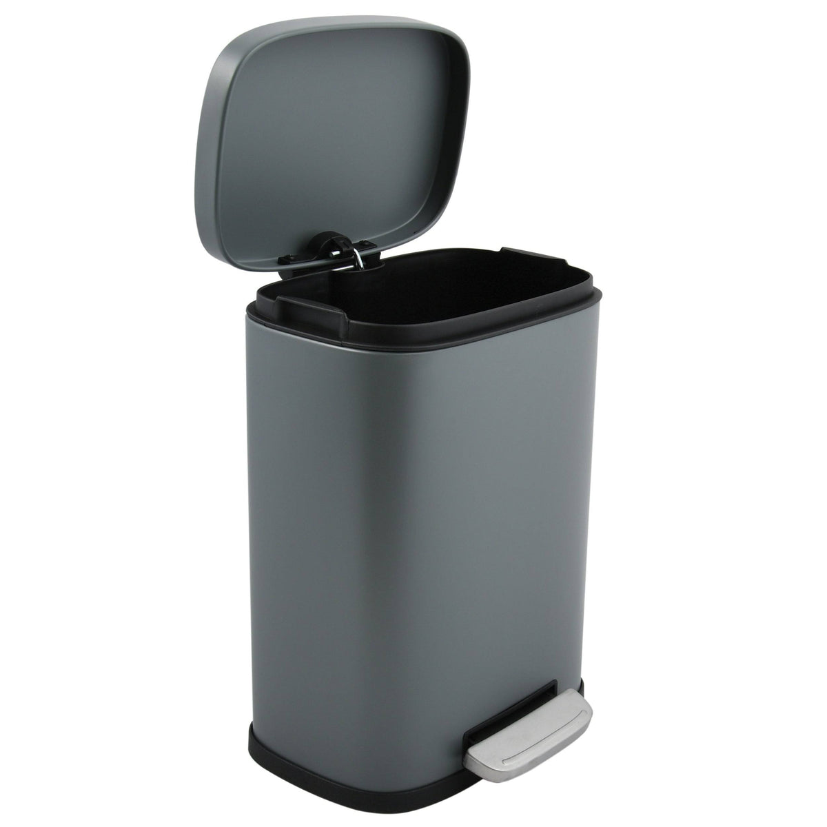 Matte Dark Gray Stainless Steel Step Trash Can G960