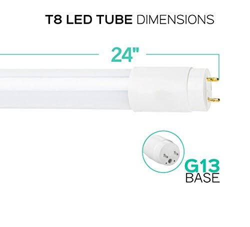 LED 2ft Tube Light 12W, 3000K Soft White, T8 Shape, Shatter Resistant T1126