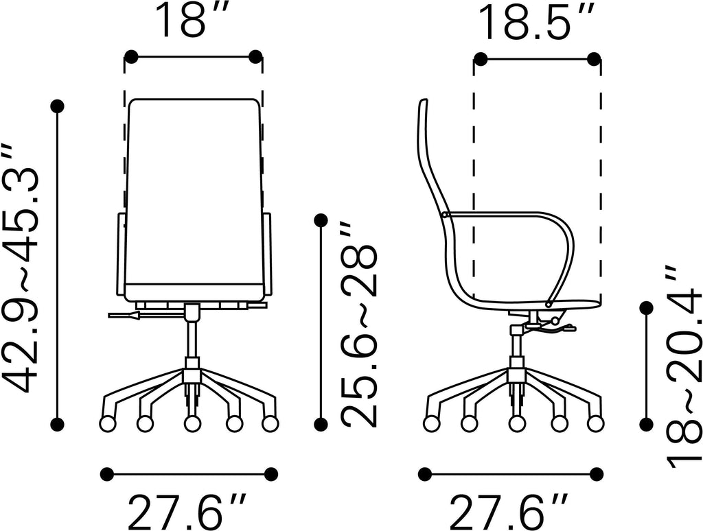 Black Hi Back Office Chair F4005