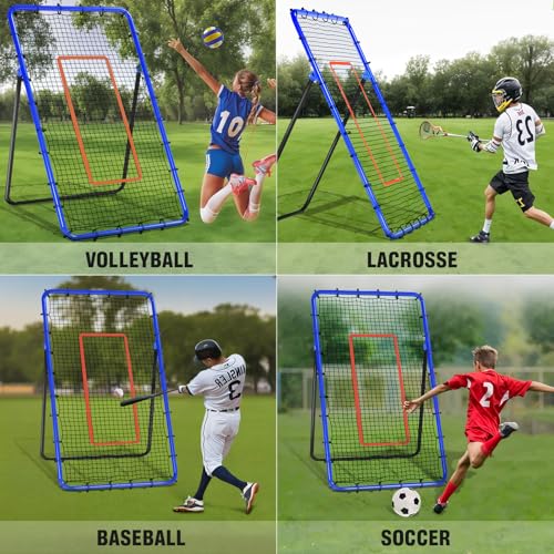 5 Angles Adjustable Volleyball Rebounder Net 7x4 Ft D539