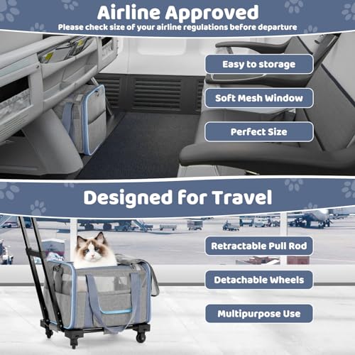 Airline Approved Soft Sided Pet Carrier with Wheels M42160