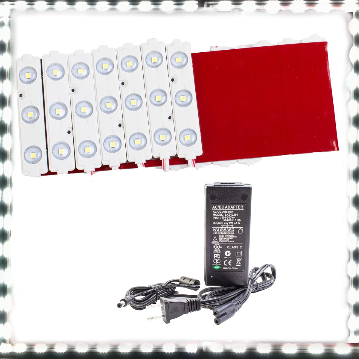 24v Pure White LED Light Module + UL 24v Power Supply Package (20FT) Pack of 2 A42916