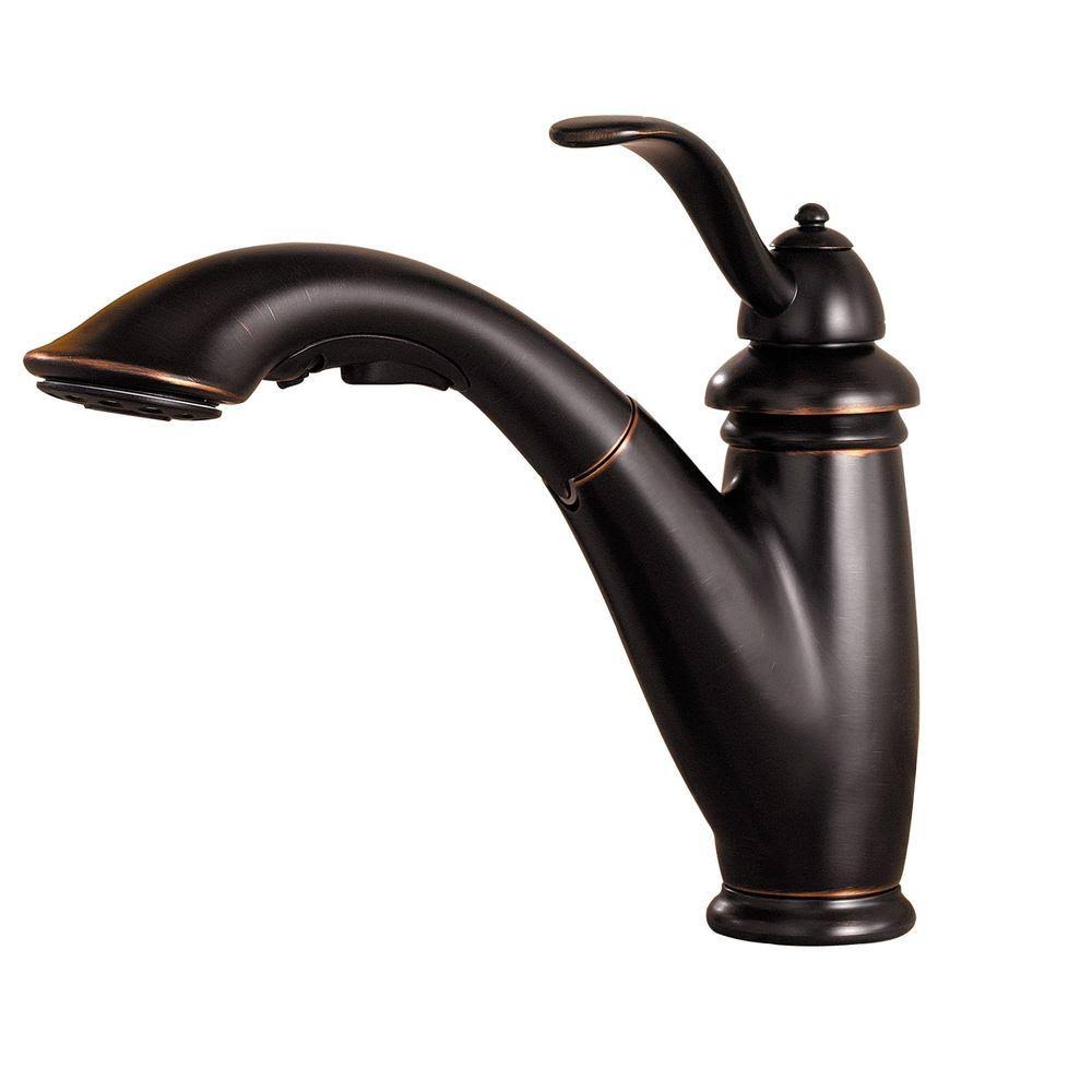 Tuscan Bronze Single Handle Pull-Out Kitchen Faucet P11456