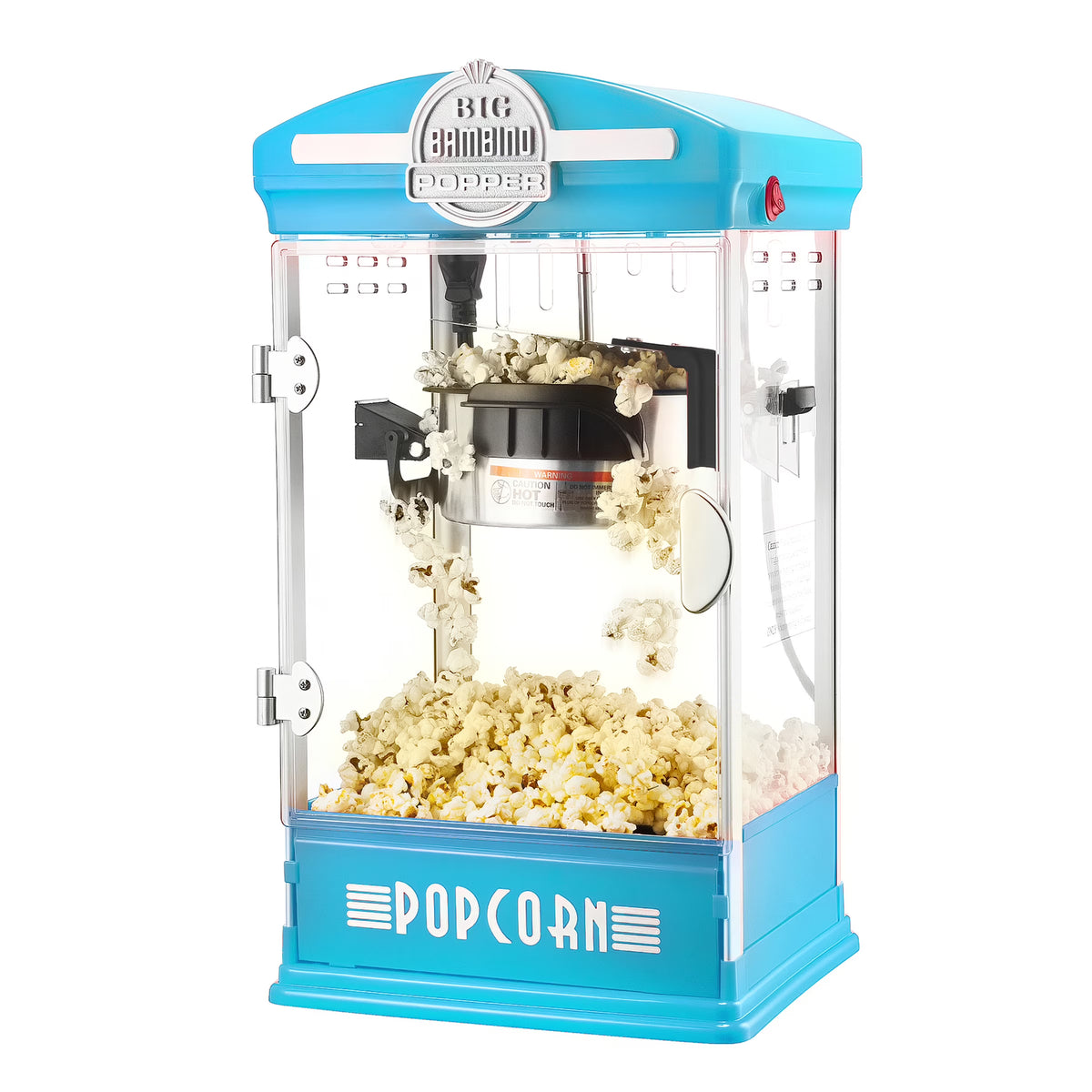 Blue Retro Tabletop Popcorn Popper with Stainless-Steel Kettle P71818