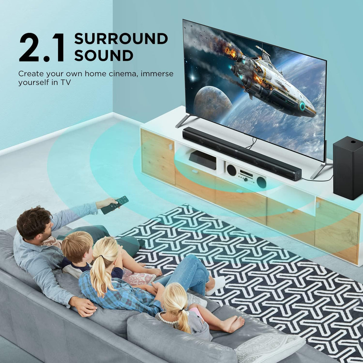 Black 2.1 Channel Sound Bar with Subwoofer L99390