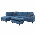 Blue L-Shaped Sectional Sofa Set C581