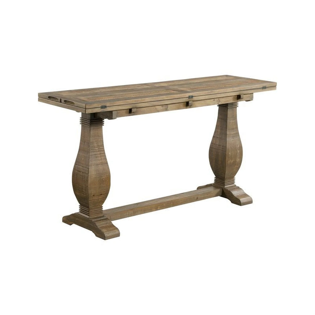 Reclaimed Natural Brown Solid Wood Flip Top Sofa Table L92336