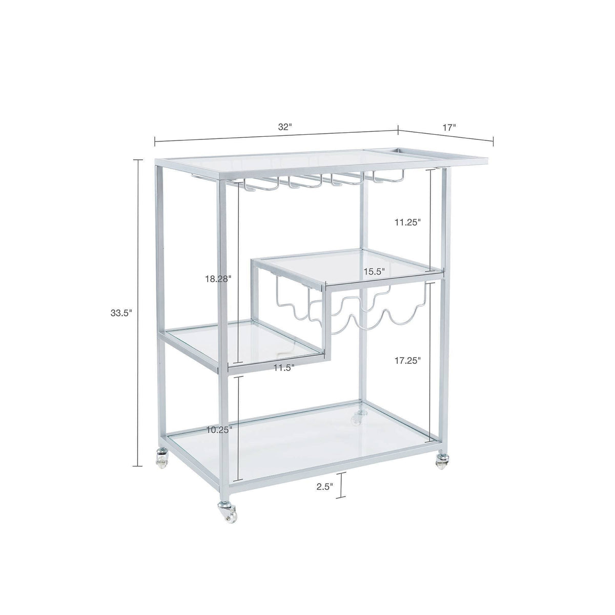 Silver Bar Cart S618