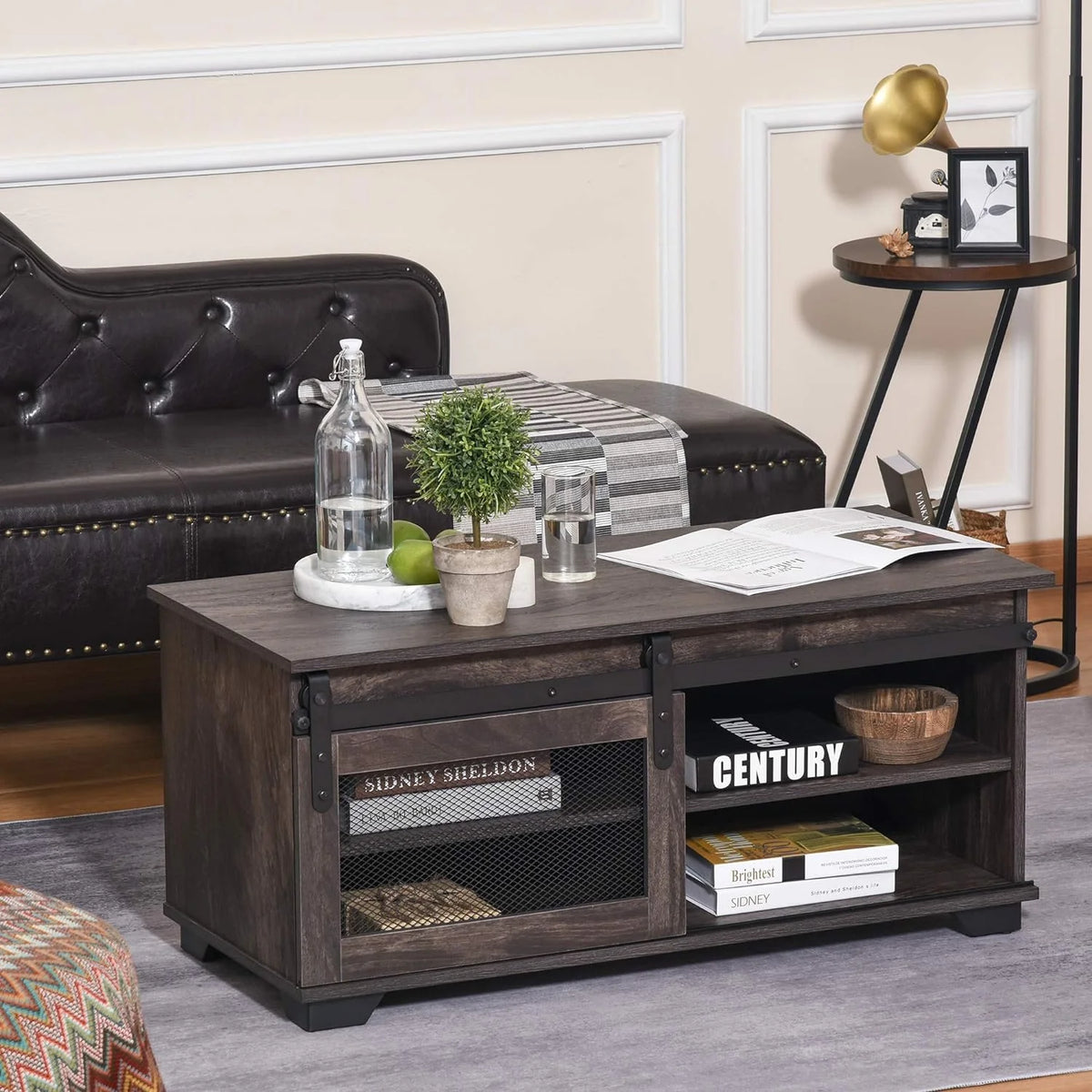 Dark Brown Coffee Table with Storage A936222