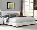 Queen Panel Bed with LED Lighting Glossy White G189