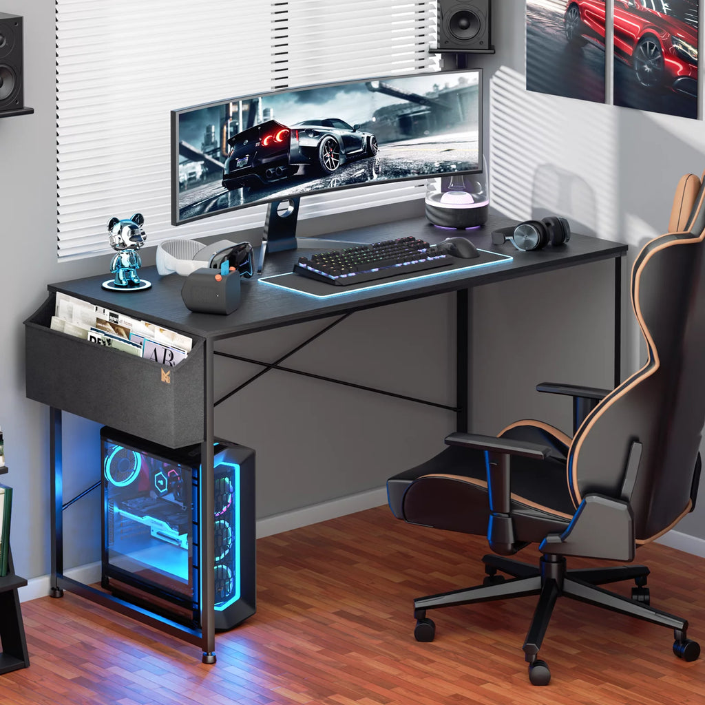 55" Black Computer Desk with Storage Bag M586980