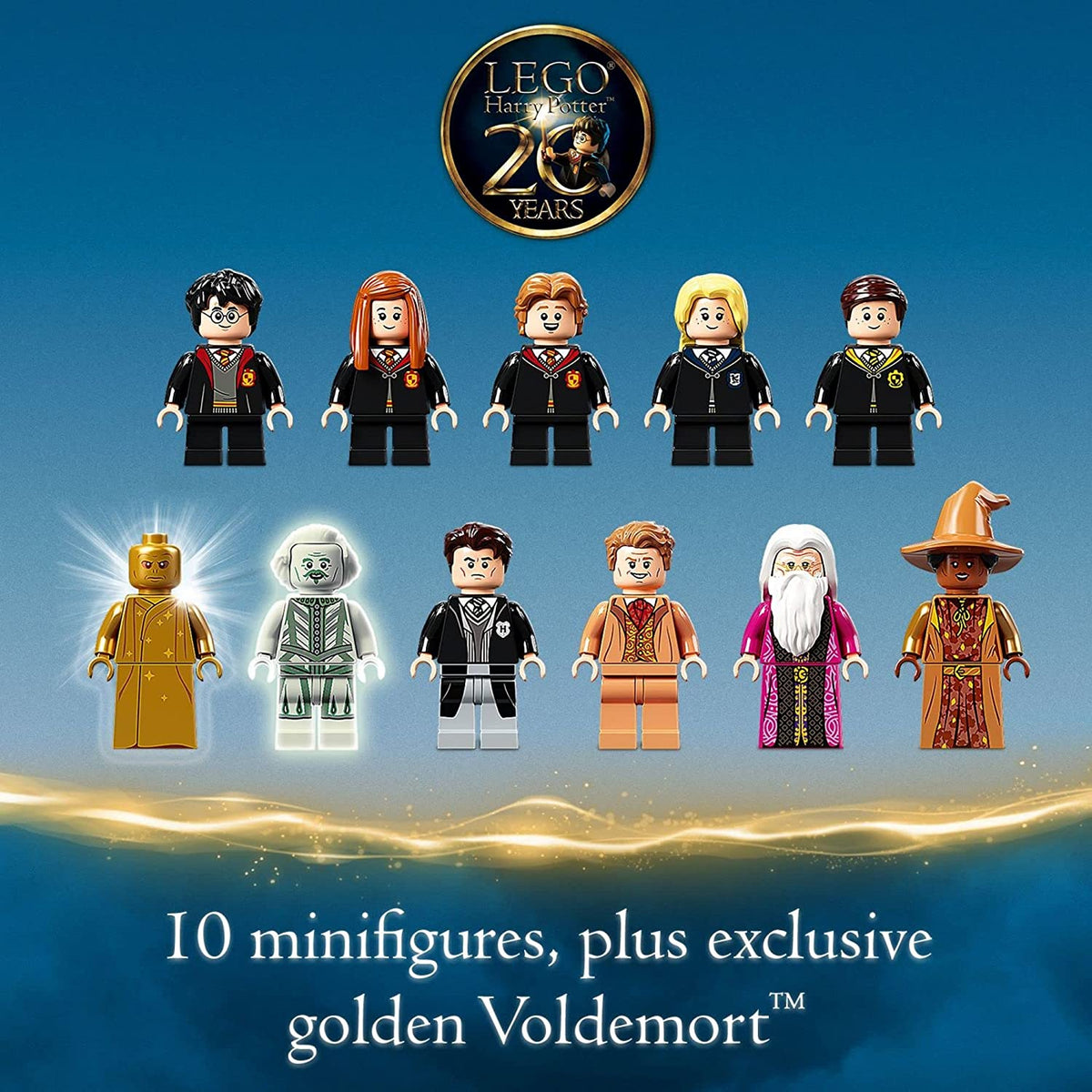 LEGO Harry Potter Hogwarts Chamber of Secrets 76389 Castle Toy with The Great Hall, 20th Anniversary Model Set with Collectible Golden Voldemort Minifigure and Glow-in-the-Dark Nearly Headless Nick W868381