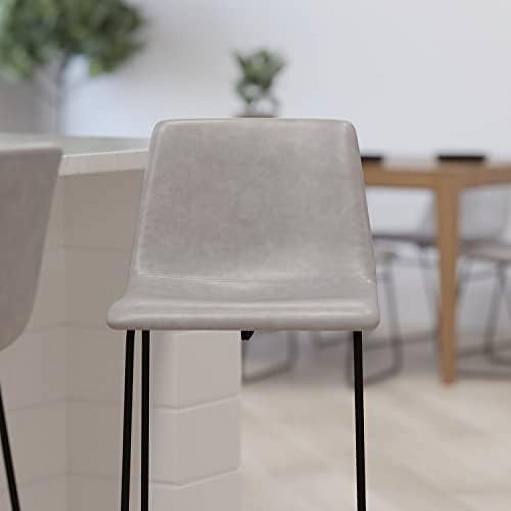 Faux Leather Bucket Seat Stools, Set of 2 A9980
