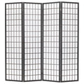 4 Panel Wooden Folding Room Divider with Storage Shelves Q223584