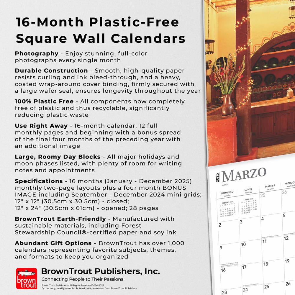 12 x 24 Inch Monthly Square Wall Calendar T573