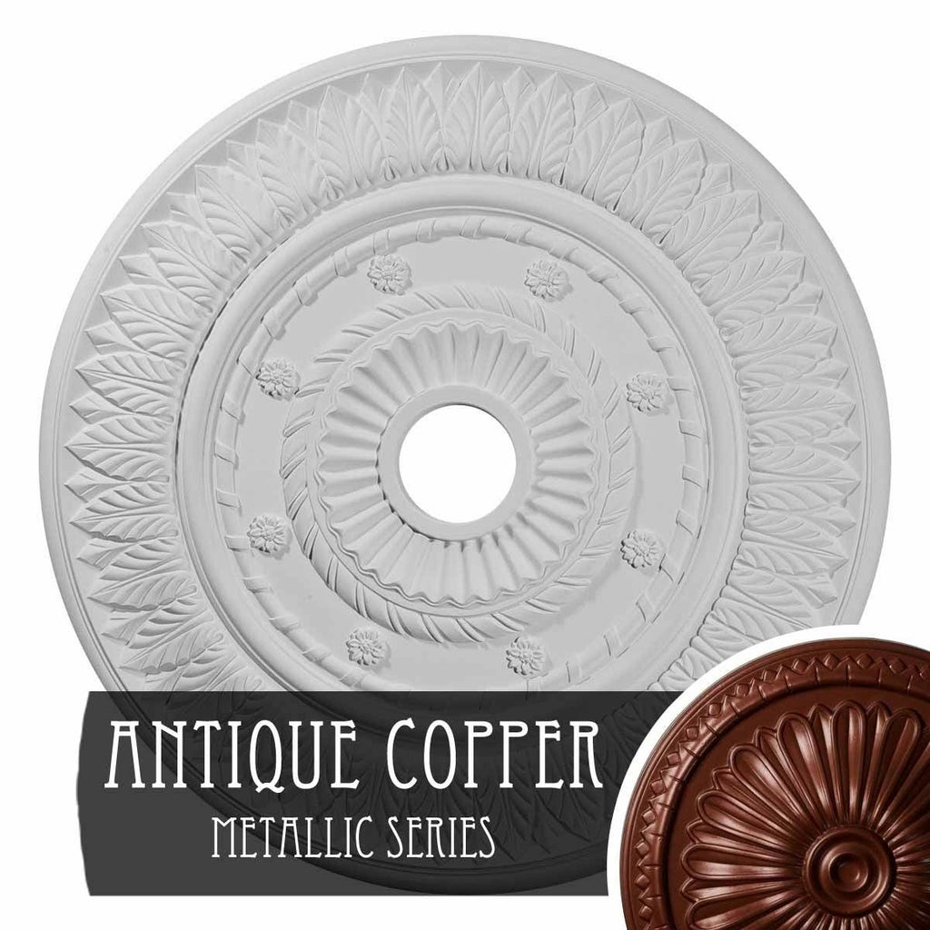 Leaf Ceiling Medallion Hand-Painted Gobi Desert L5928