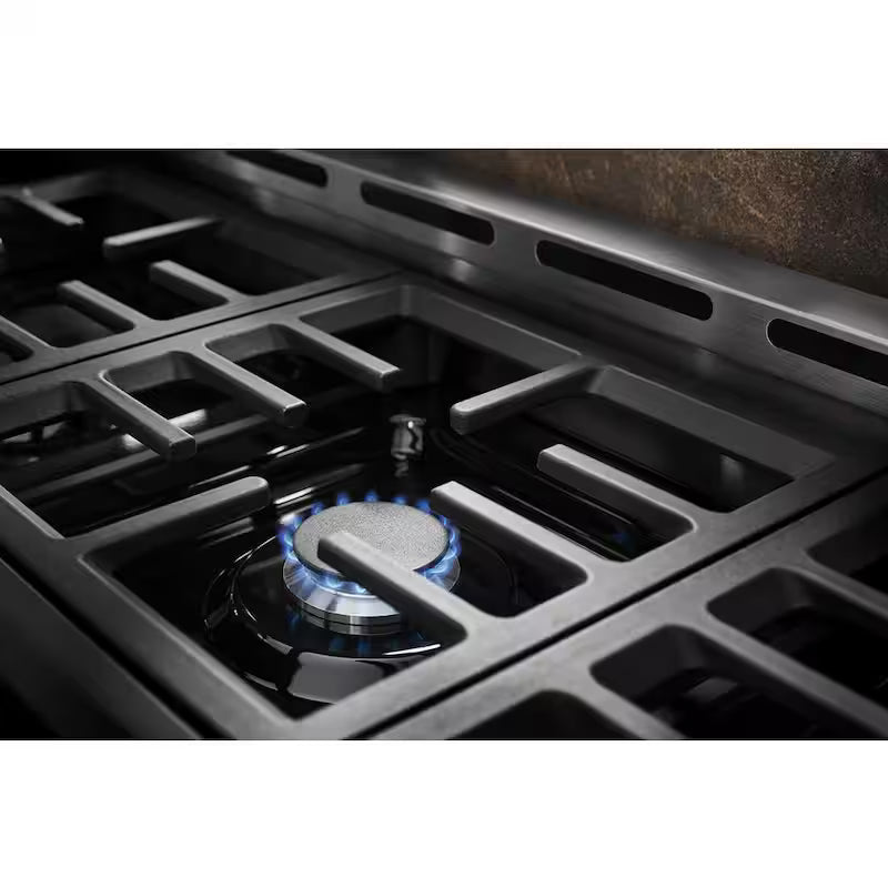 6.3 cu. ft. Smart Double Oven Gas Range with Griddle in Misty Blue B475