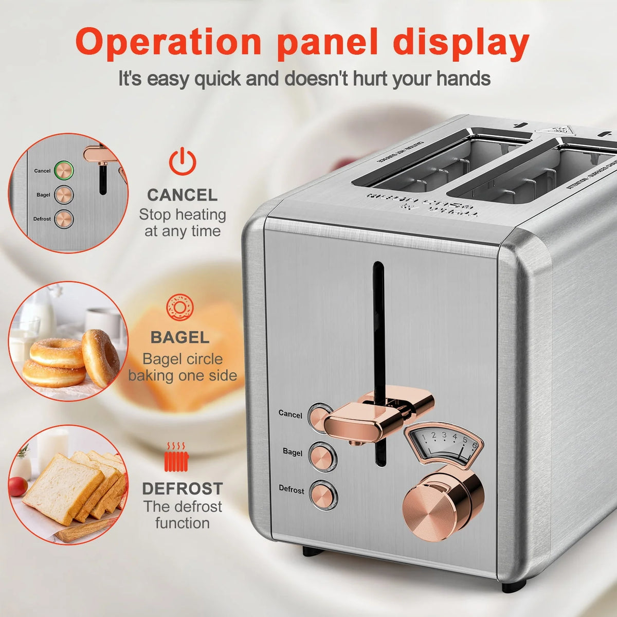 2 Slice Stainless Steel Toaster with Wide Slot U201940