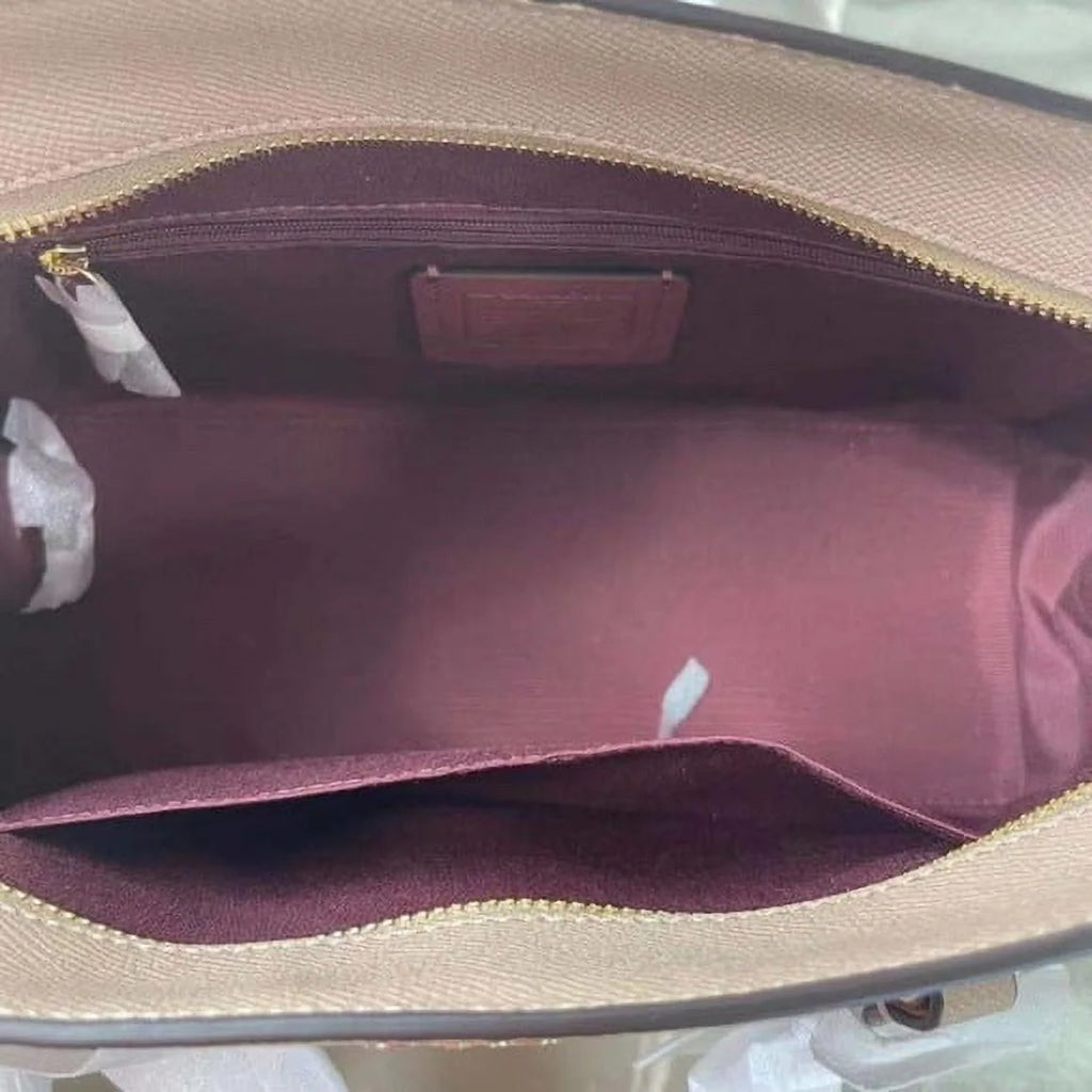 Taupe Leather Satchel Bag T2057