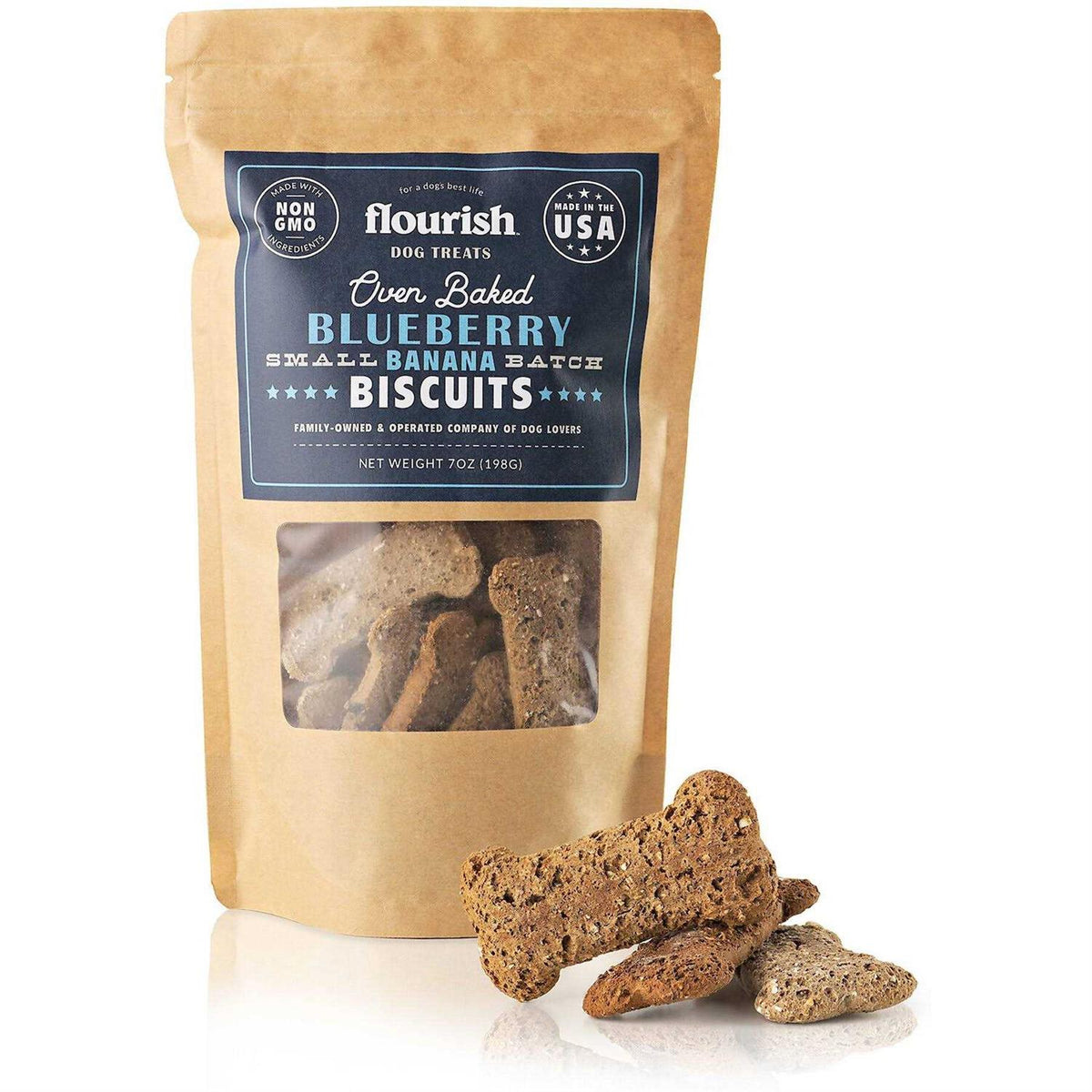 Peanut Butter Banana Biscuit Dog Treats D949