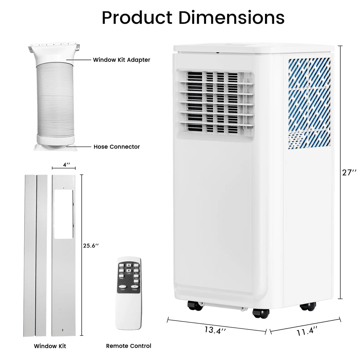 8000 BTU Portable Indoor Air Conditioner with Remote Control L565