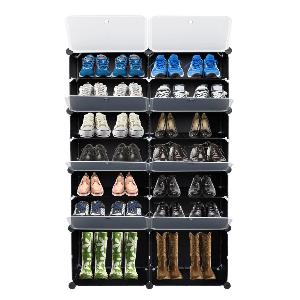 Portable Black Shoe Storage Organizer Tower Q79702