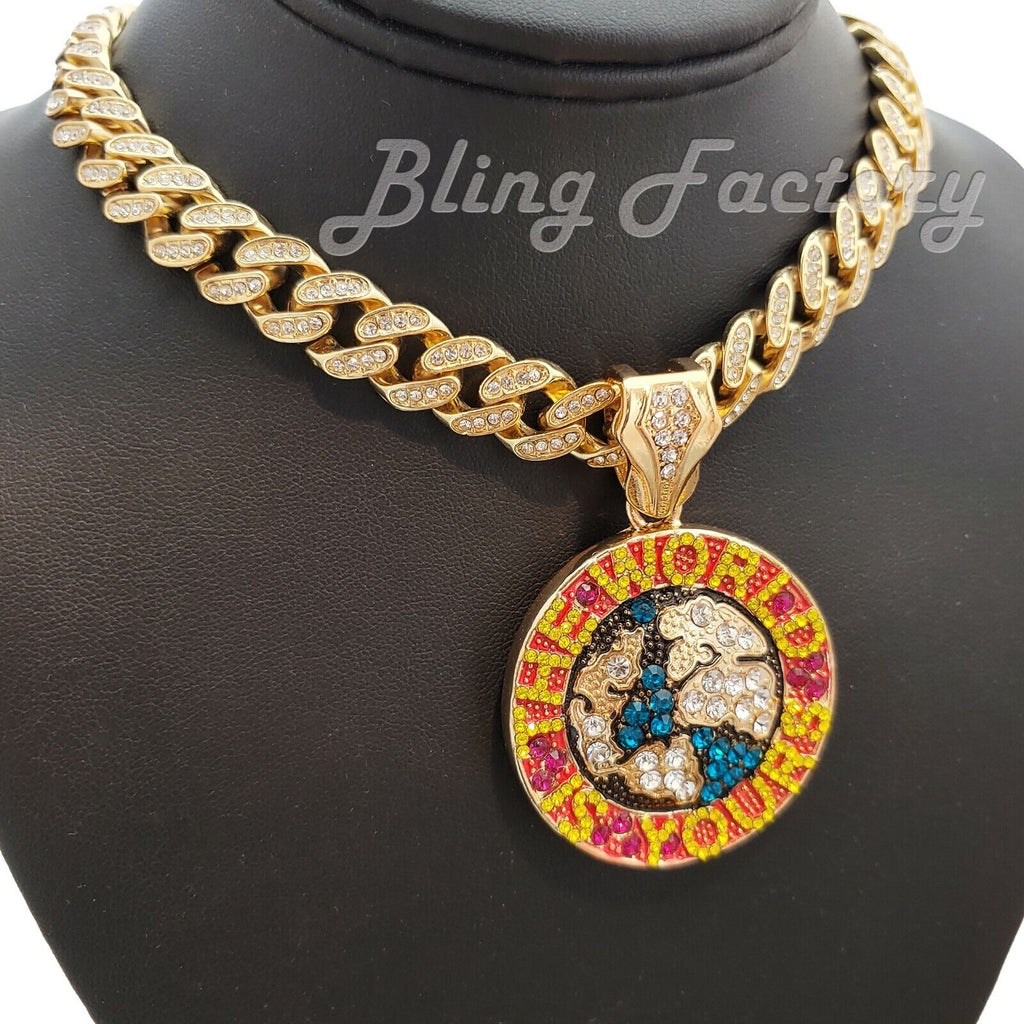 Iced Cuban Box Lock Chain Necklace D911349