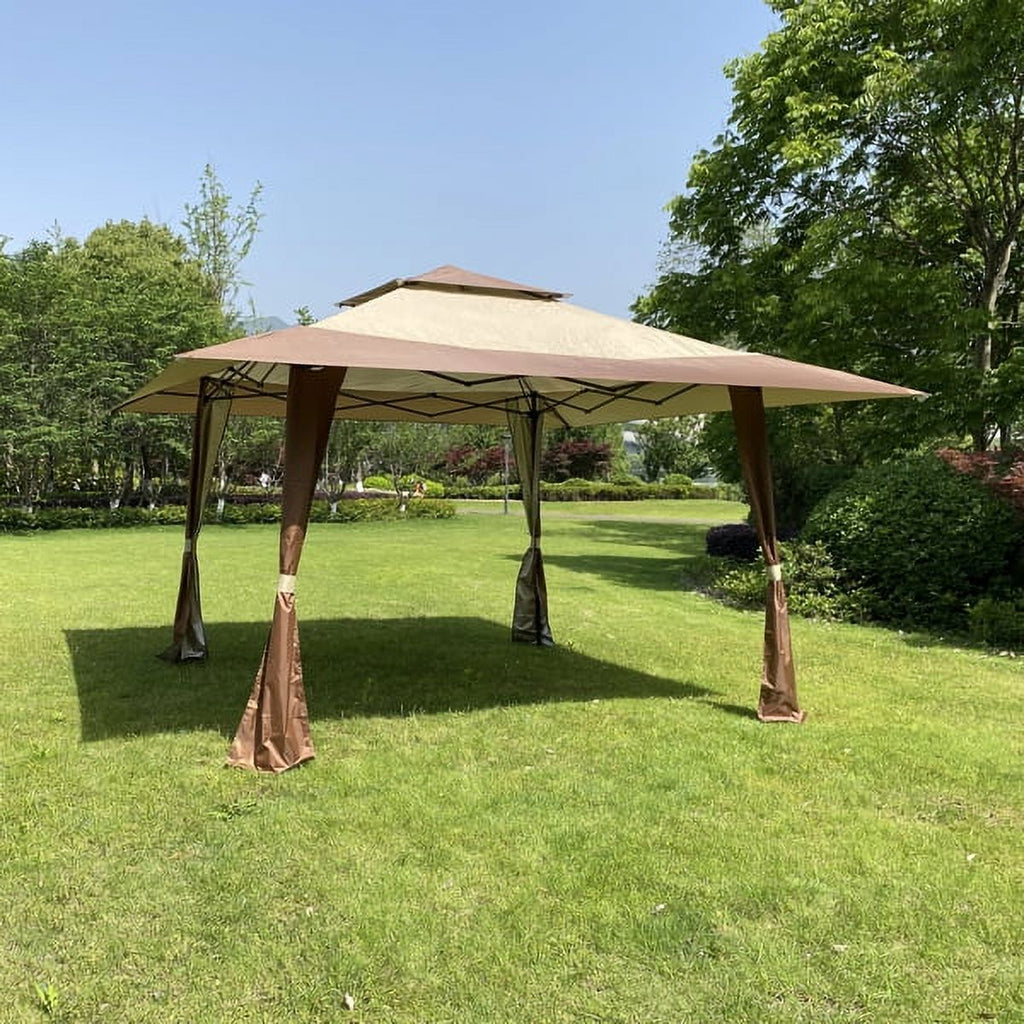 13x13 Ft Pop-up Folding Gazebo Canopy Tent With Corner Curtain Z441093