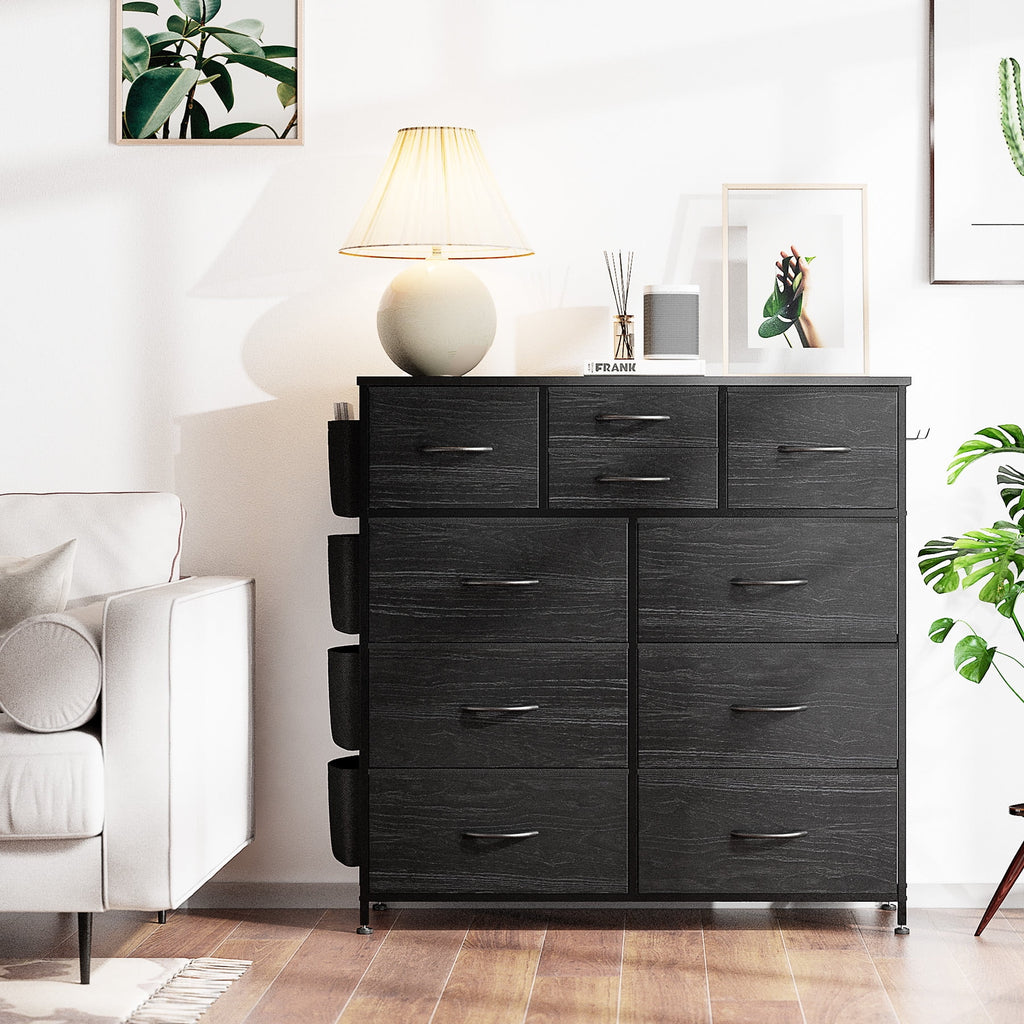 Brown 10 Drawer Fabric Dresser B287