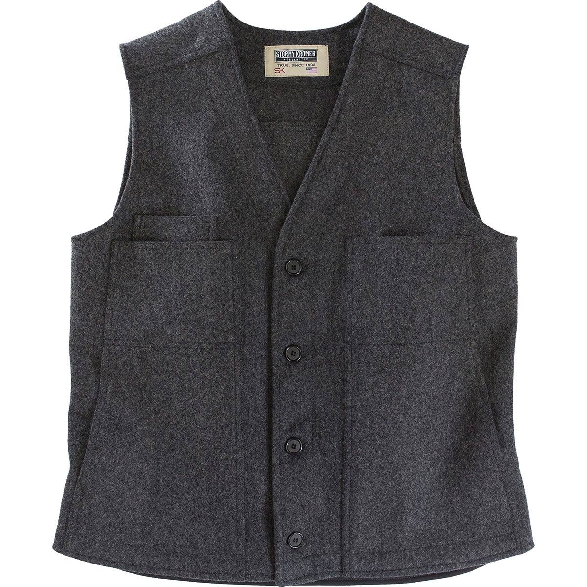 Charcoal Men&s Button Vest S998