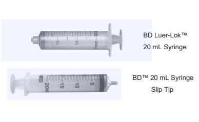 Syringe Only, 20ml, Luer Slip Tip W7601