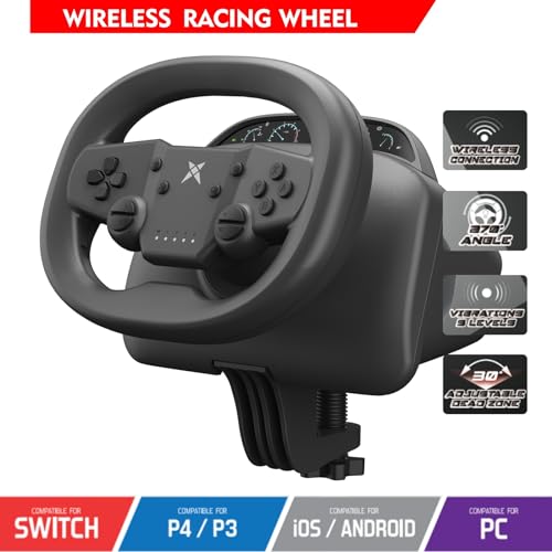 Wireless Racing Wheel with Pedal 270° Rotation Dual Vibration Bluetooth 5.0 A644