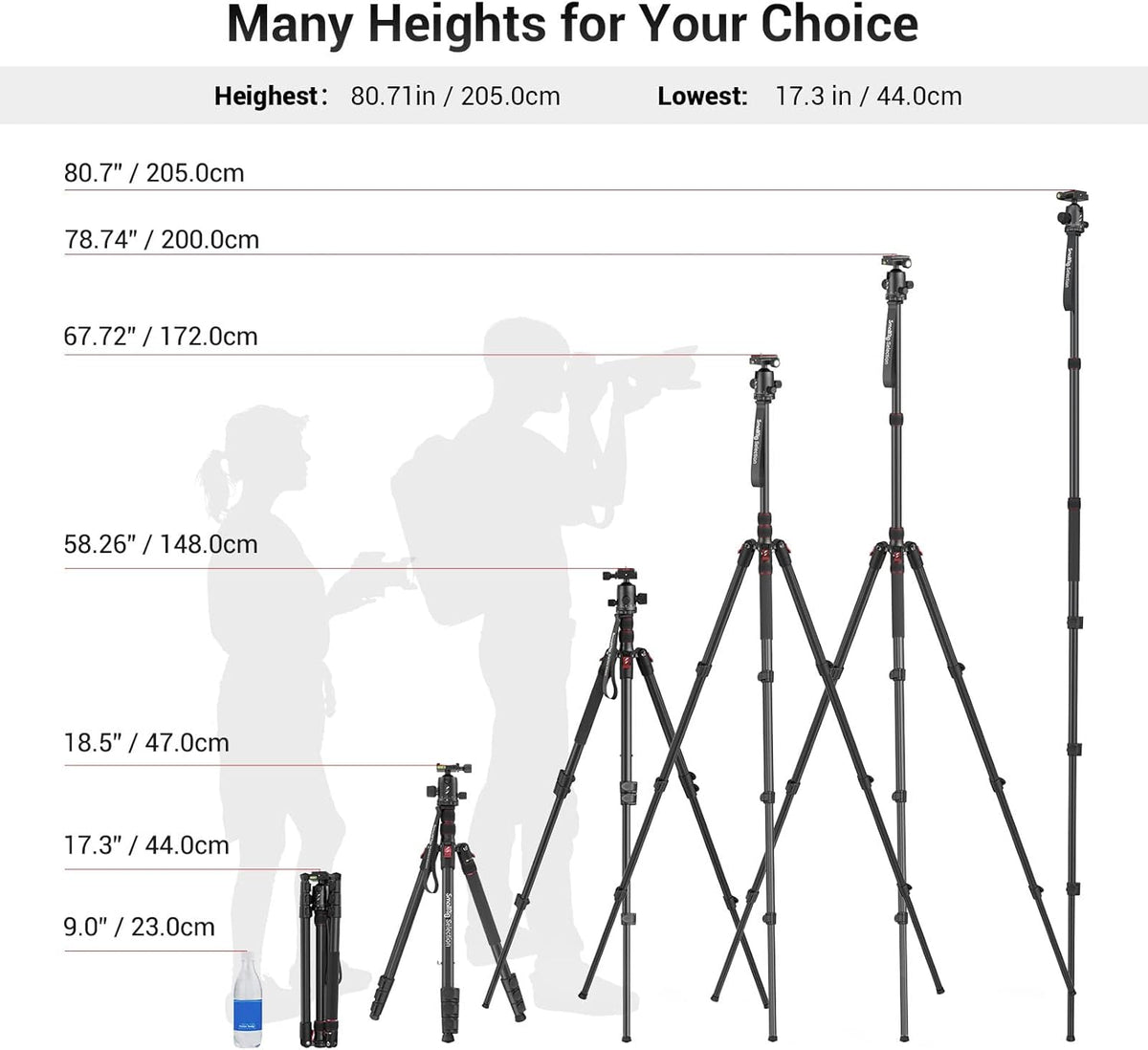 Foldable Aluminum Camera Tripod and Monopod N158783