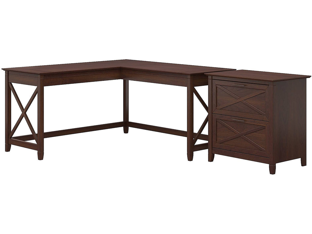 L Shaped Desk with 2 Drawer File Cabinet E8172