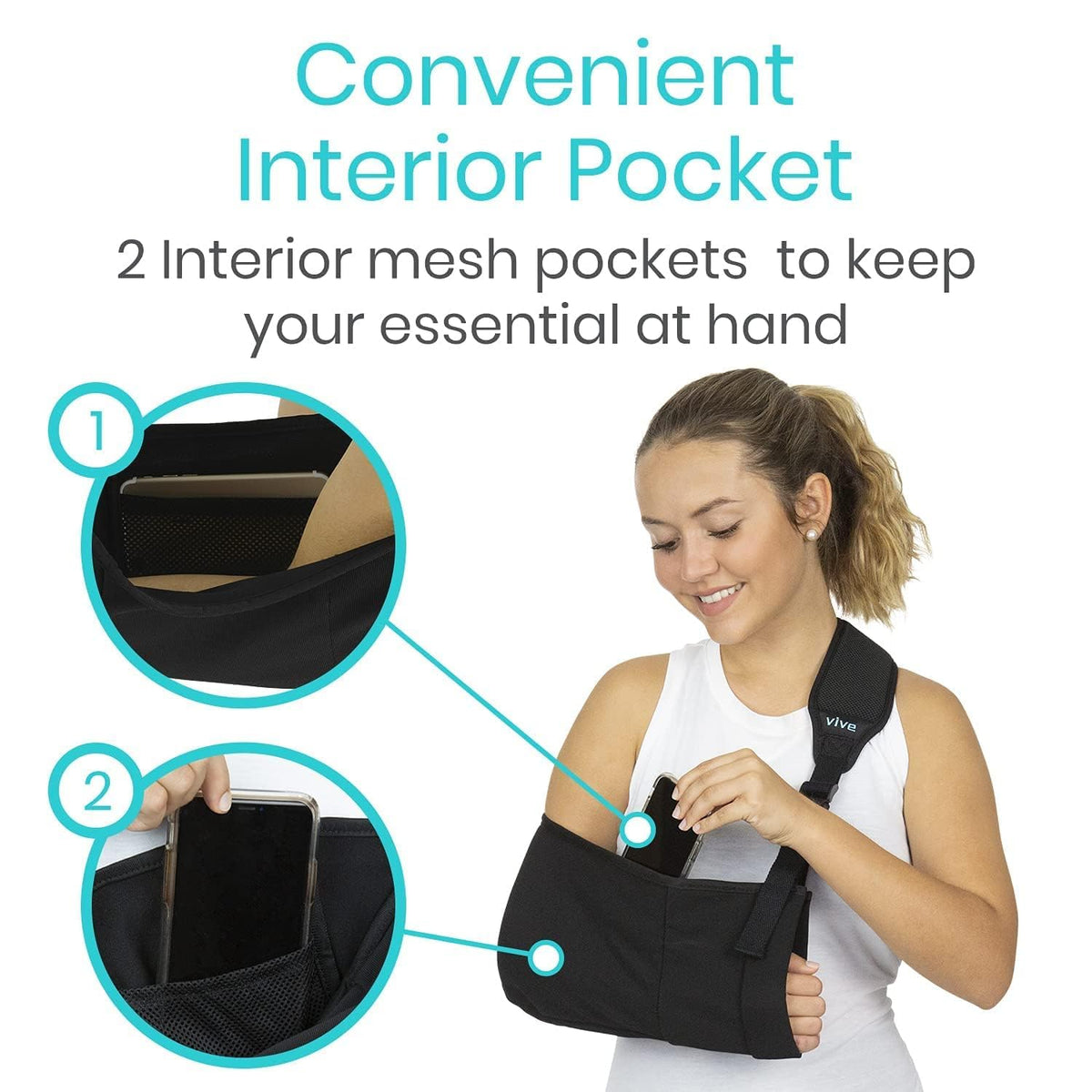 Adjustable Padded Arm Sling (Black) A8074
