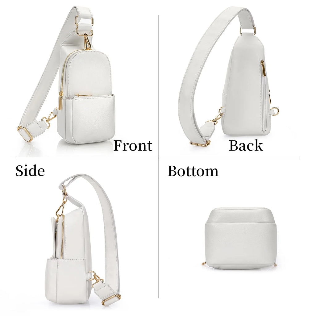 Women Chest Bag Sling Bag Small Crossbody PU Leather Shoulder Backpack X823082