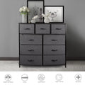 Rustic Brown 5 Drawer Fabric Dresser A41716