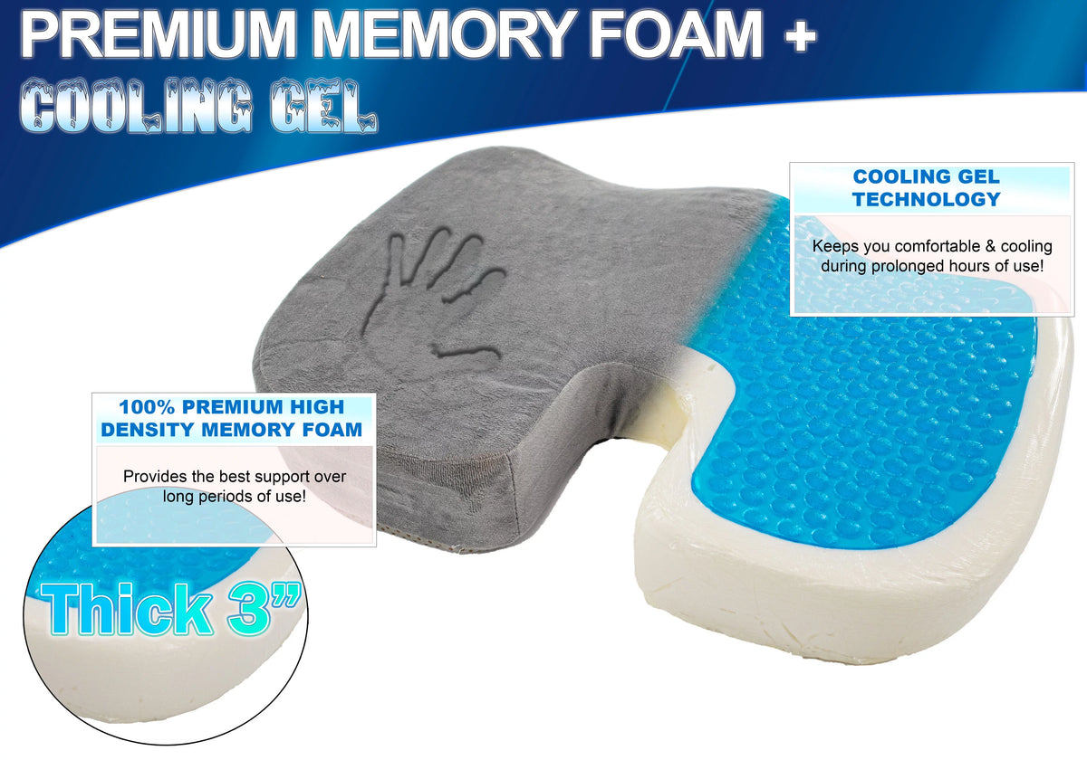 Memory Foam Cooling Gel Seat Cushion W86370