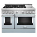 6.3 cu. ft. Smart Double Oven Gas Range with Griddle in Misty Blue B475
