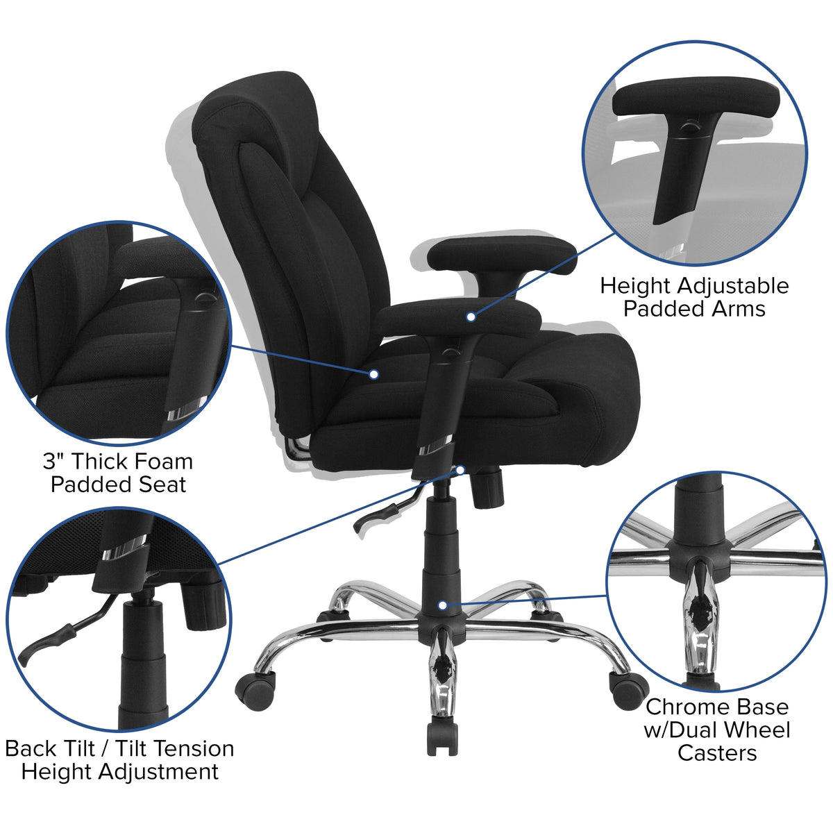 Big & Tall Swivel Ergonomic Office Chair Q9299