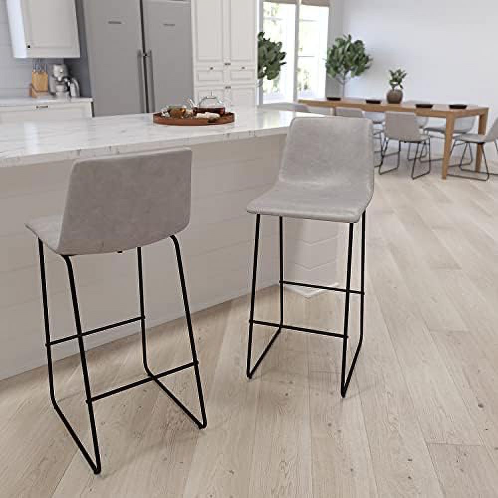 Faux Leather Bucket Seat Stools, Set of 2 A9980