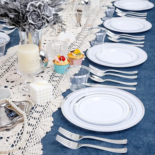 300 Pcs Gold Glitter Disposable Dinnerware Set I842