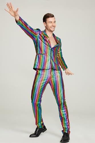 Metallic Disco Jacket and Pants Set A7038