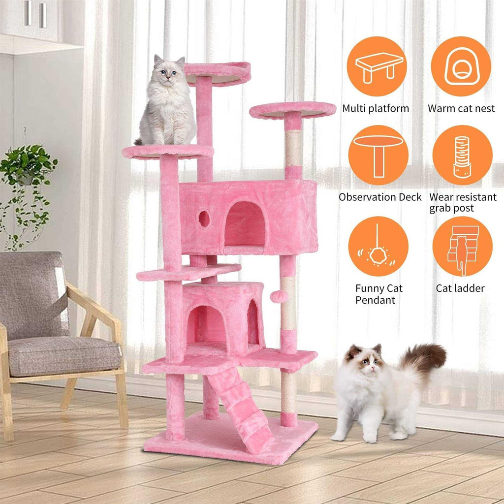 54in Cat Tree Tower with Scratching Posts F7158